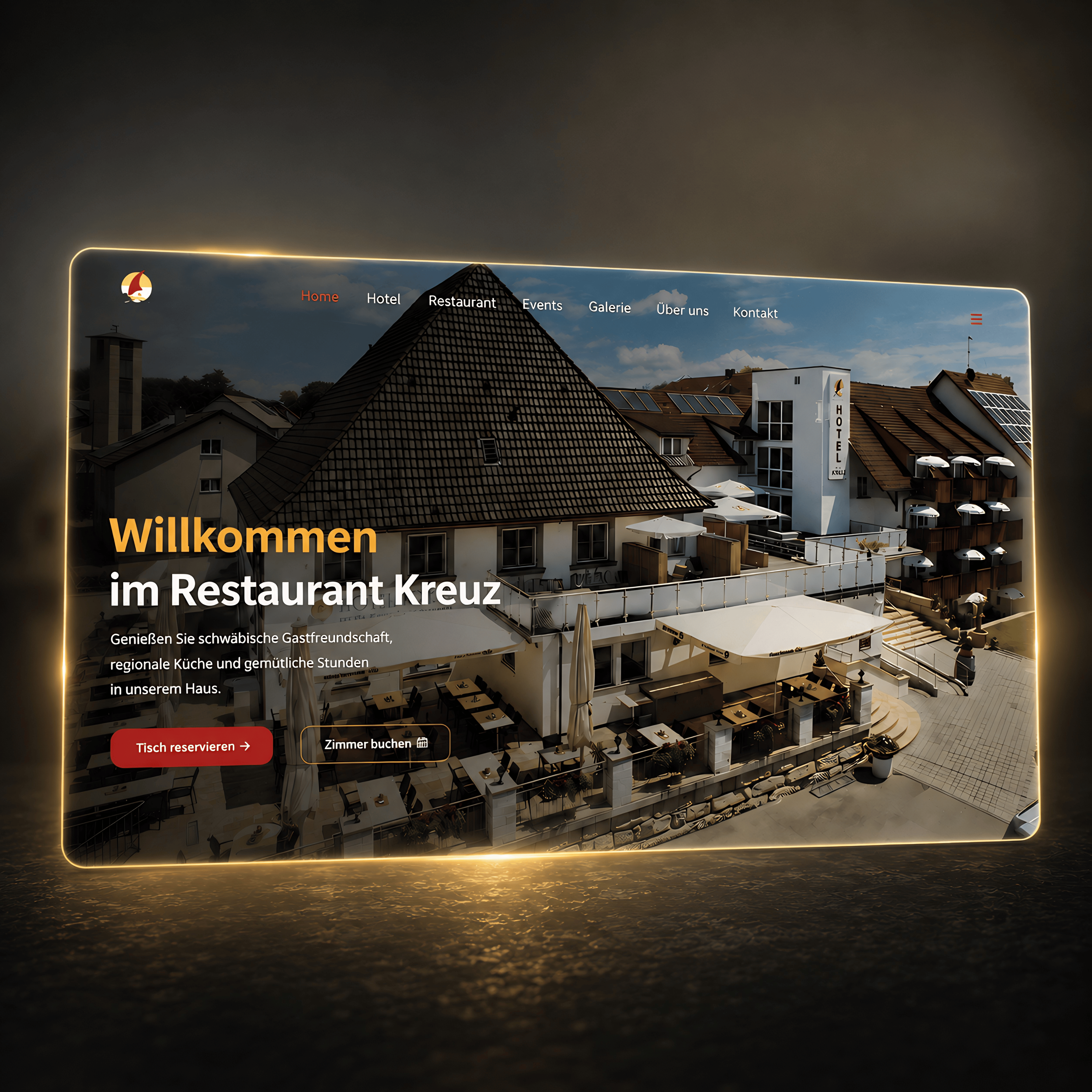 Website Screenshot Restaurant Kreuz Bodensee – modernes Restaurantwebsite Design mit Online-Reservierungssystem von Webzards